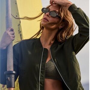Fabletics Women's Olive Bomber Jacket